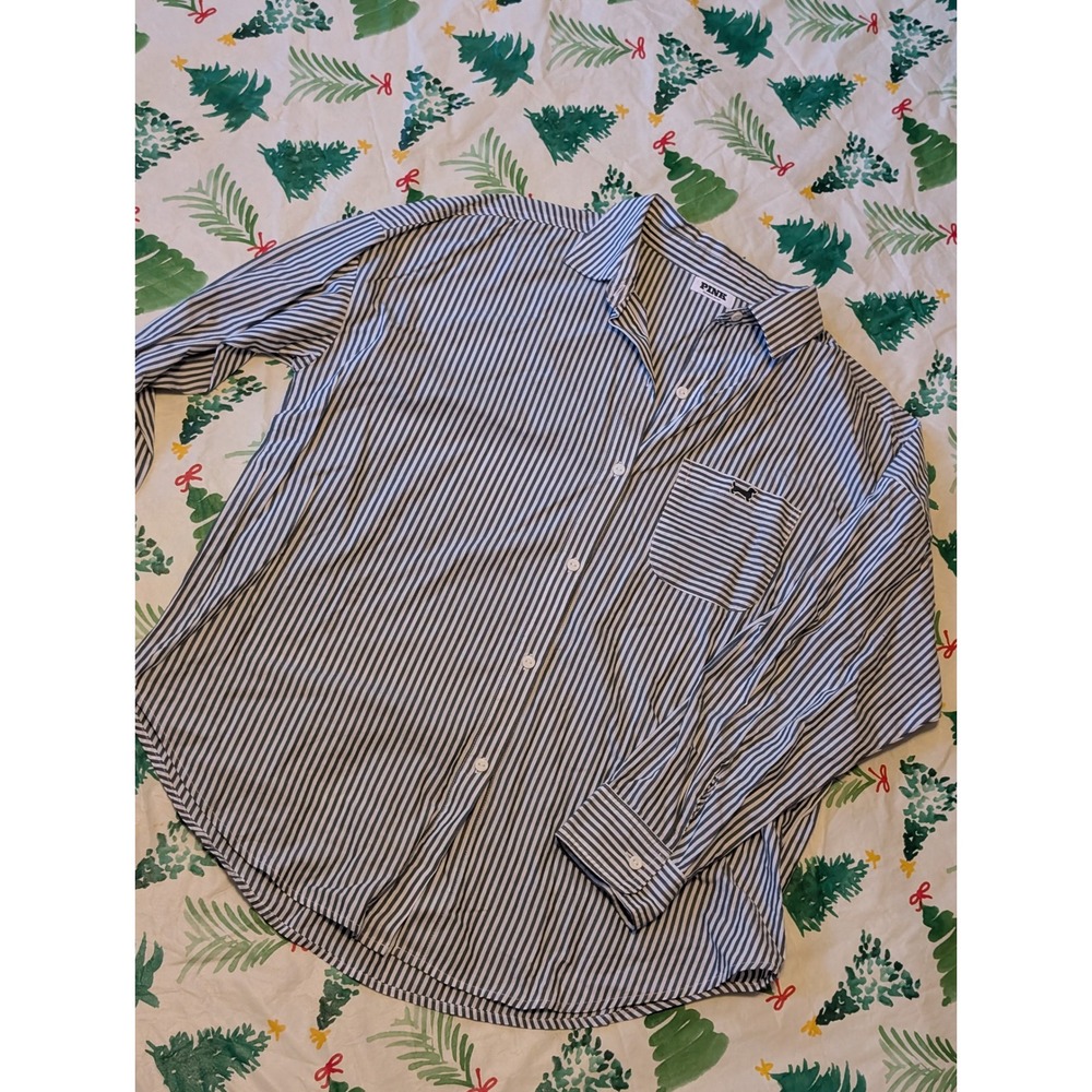 PINK Victoria's Secret Striped Button Down Shirt‎ Long Sleeve